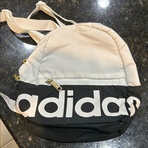 Adidas Women's Black and Cream Backpack Mini